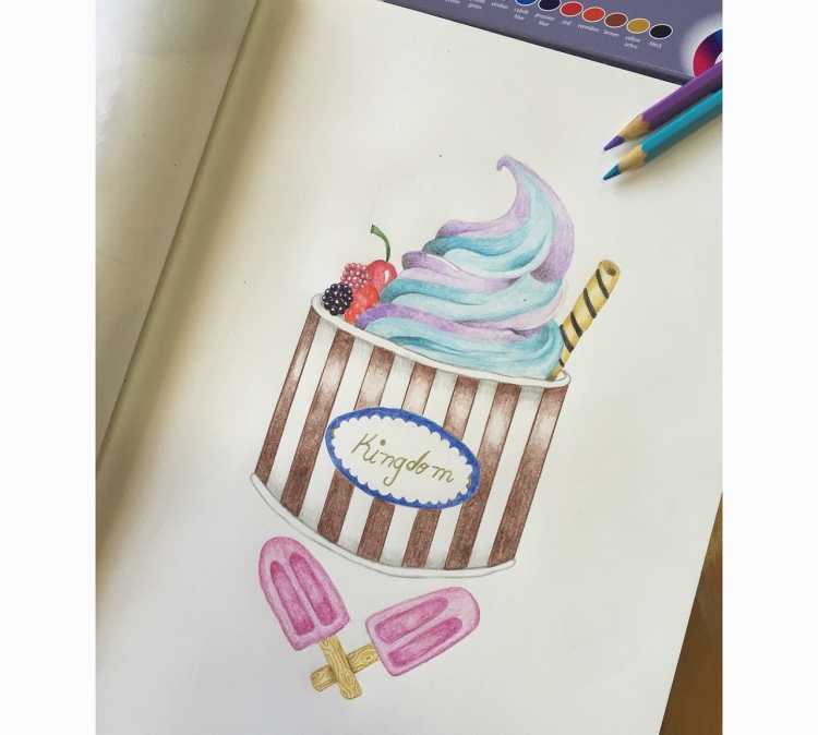 Милые сладости для срисовки для скетчбука