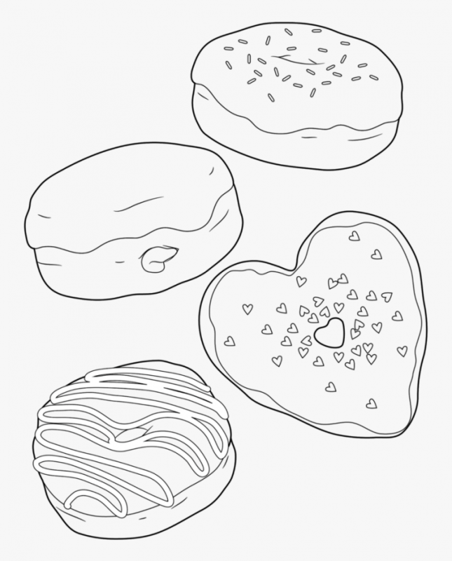 Раскраска пончики и сладости