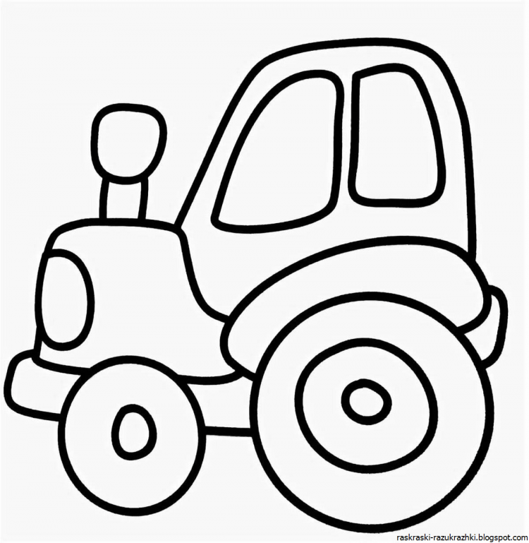 Раскраска для малышей. Трактор