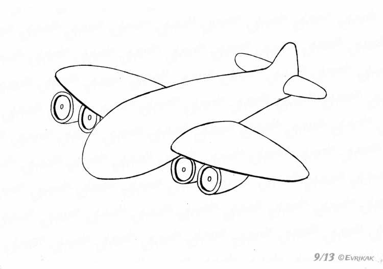 Мультяшный самолет с пилотом