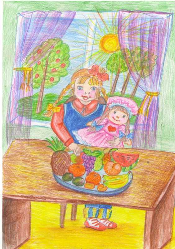 Детские рисунки на тему здоровое питание