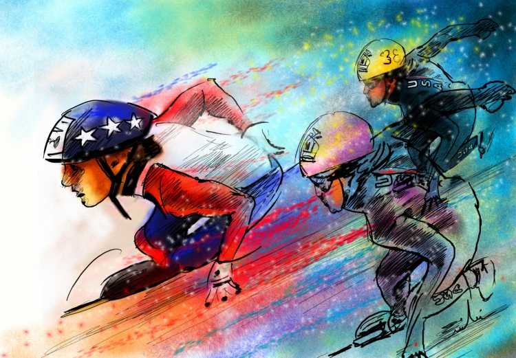 Детские рисунки лыжников