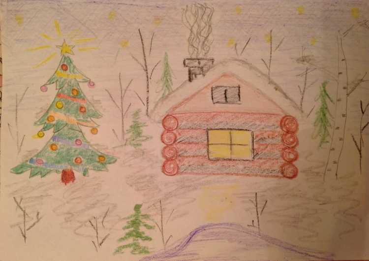 Зимушка зима рисование карандашом