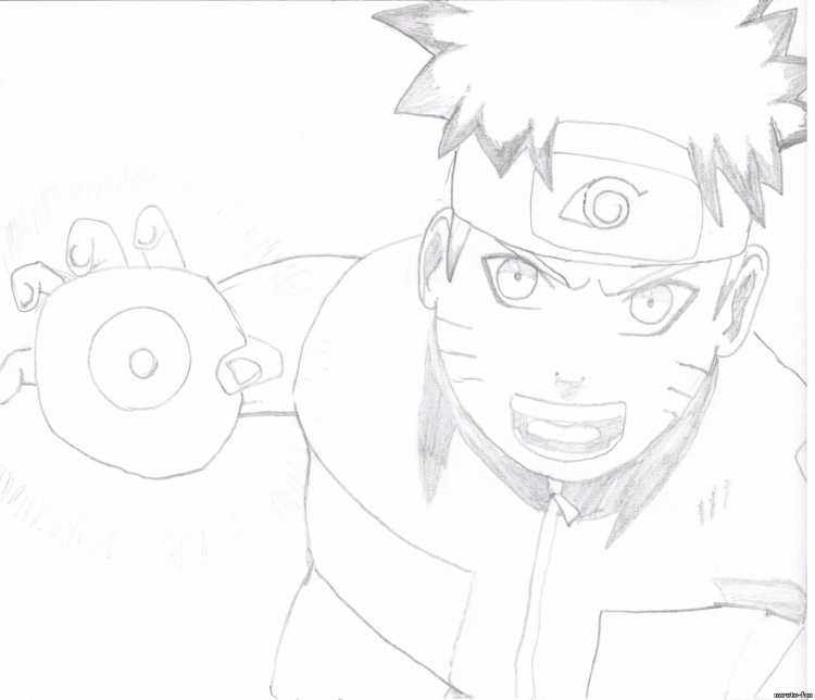 Портрет карандашом аниме Наруто