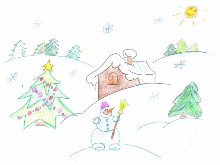 Рисование чудеса зимы