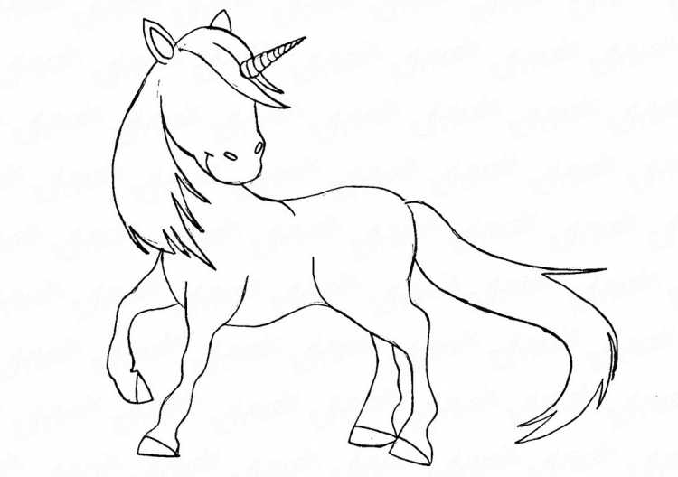 Рисунок единорога карандашом для срисовки