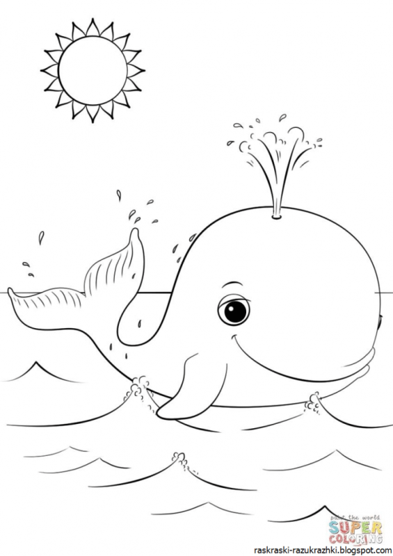 Раскраска. Кит