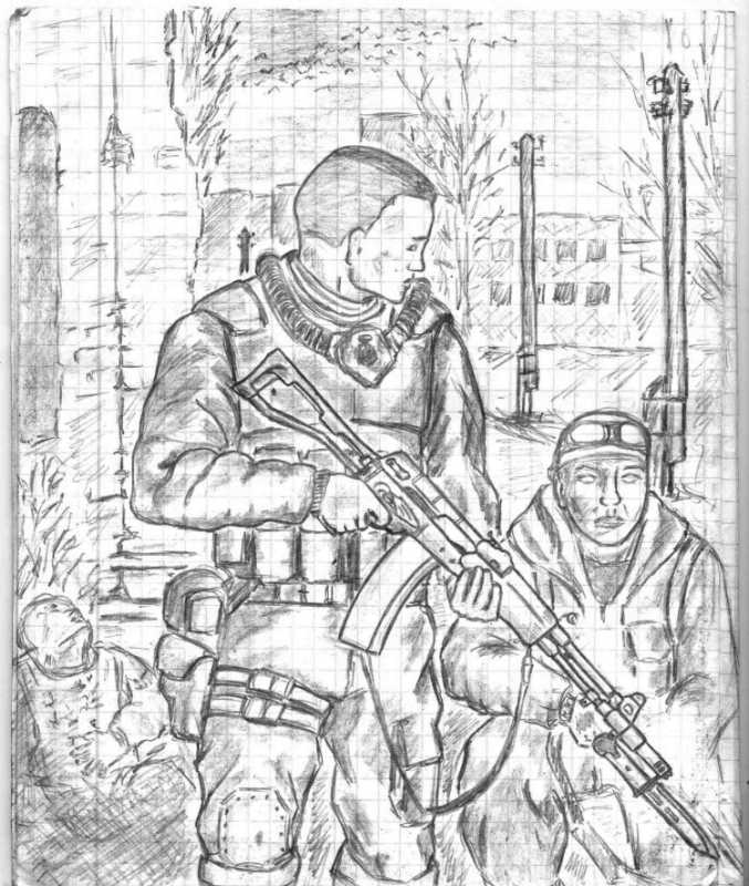 Сталкер рисунки карандашом
