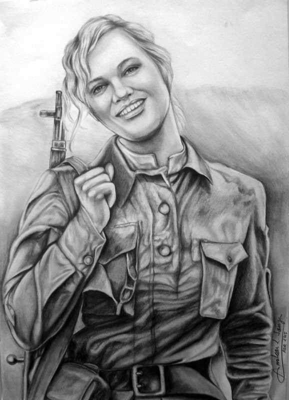 Портрет военной девушки