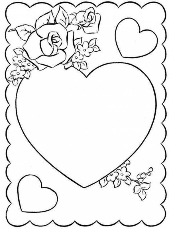 Раскраска сердечко открытка