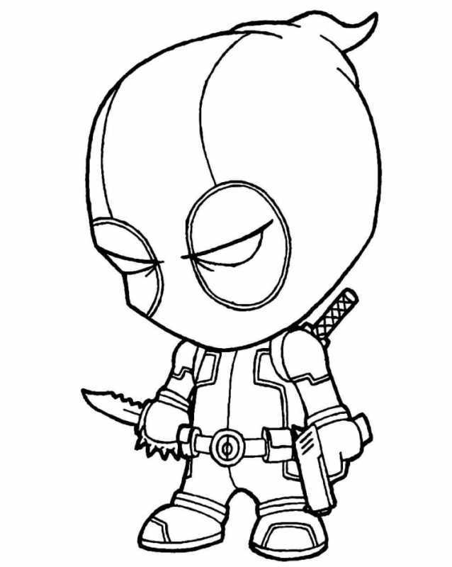 Раскраски Супергерои Дэдпул