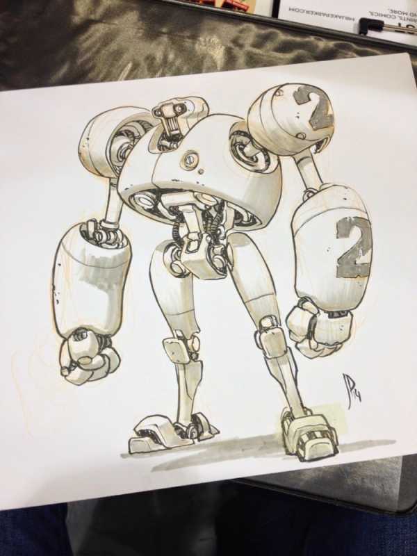 Наброски персонажей роботов