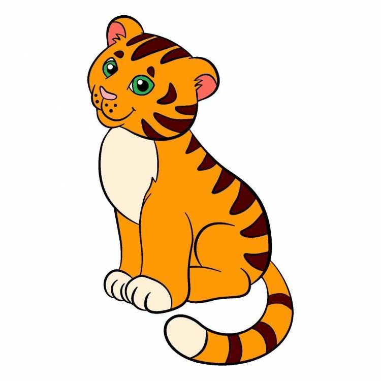 Тигр раскраска для детей