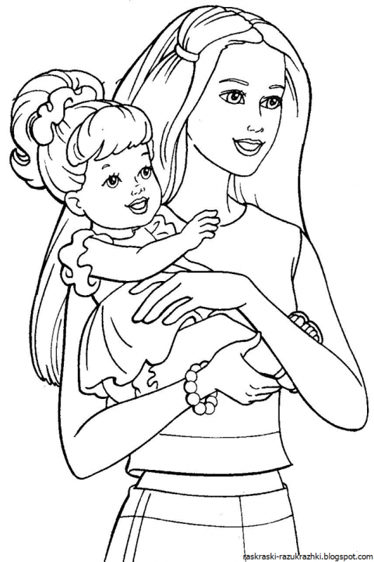 Раскраски для детей Барби