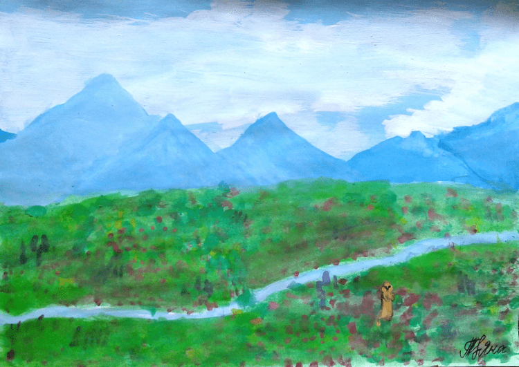 Степь рисунок