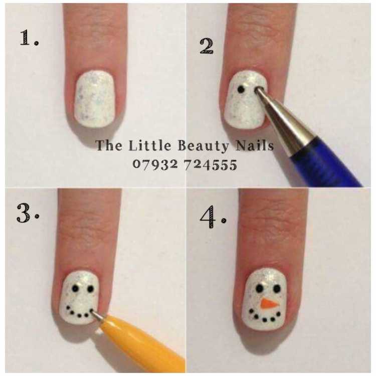 Простой маникюр на новый год пошагово