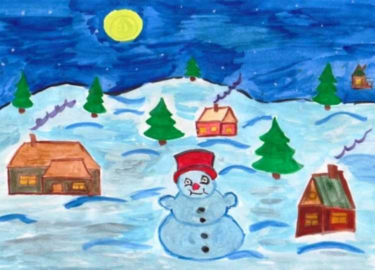 Детские рисунки на новый год