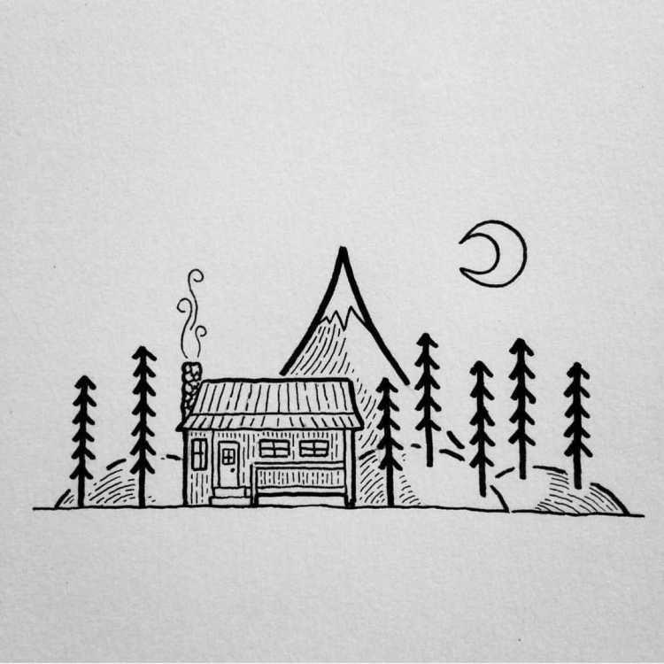 Минимализм гелевой ручкой