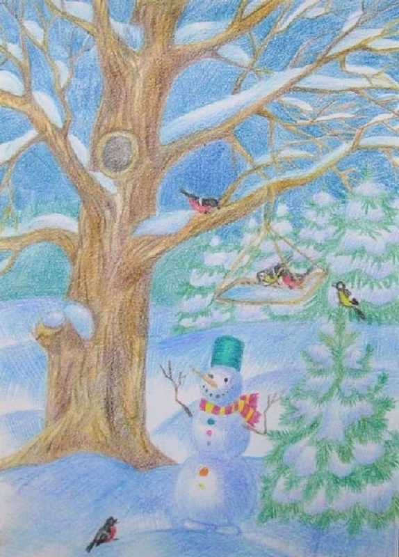 Зима рисунок
