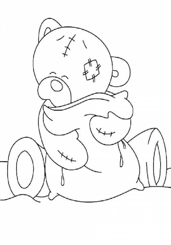 Мишка Тедди раскраска