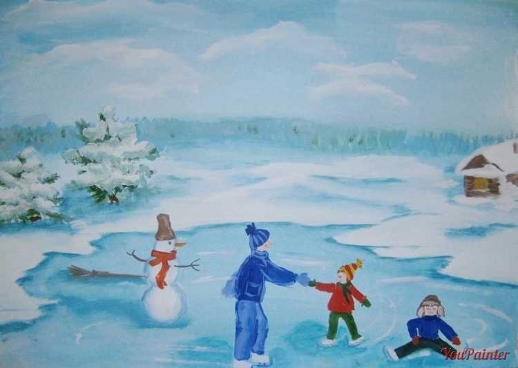 Рисунок Зимушка зима 2 класс