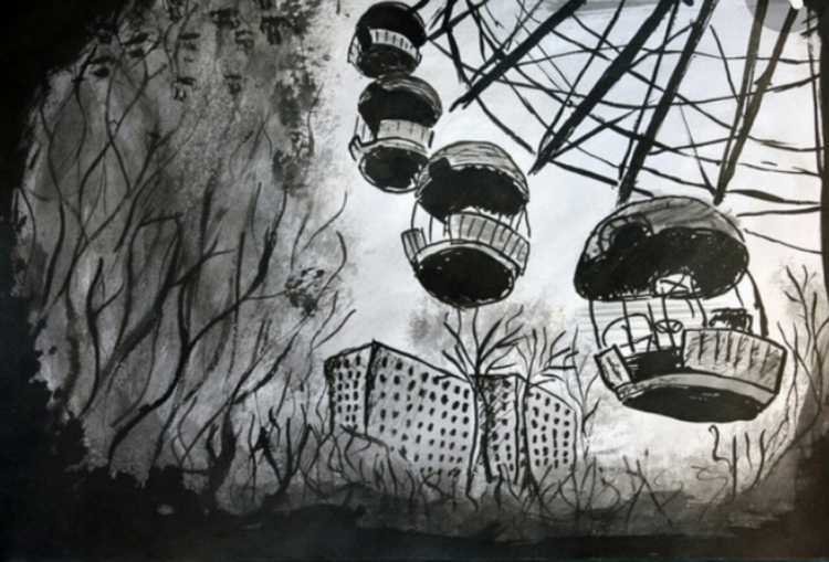 Чернобыльская АЭС рисунок