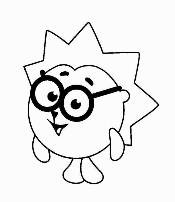 Ежик из мультика Смешарики раскраска