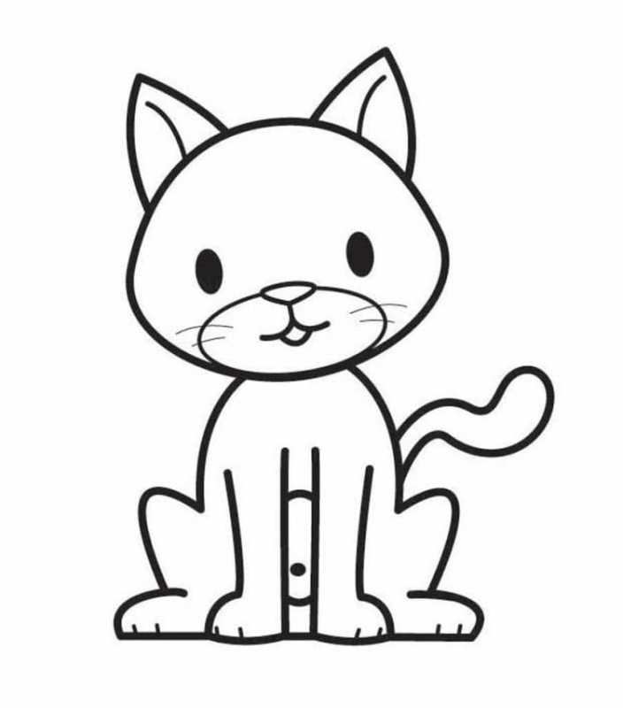 Кошка раскраска для малышей