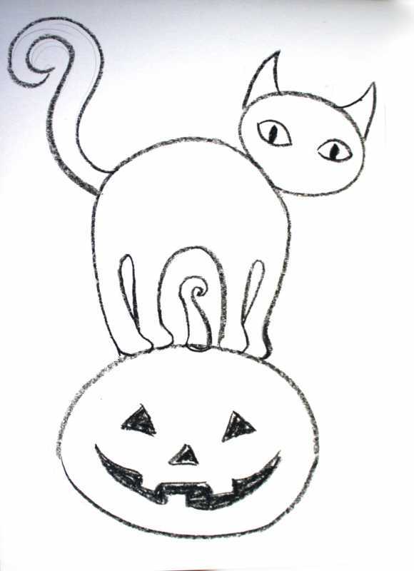 Лёгкие рисунки для Хэллоуина