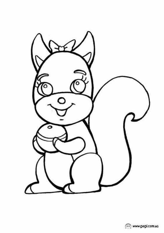 Раскраска Белочка