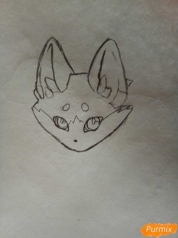 Рисунок лисы аниме пошагово