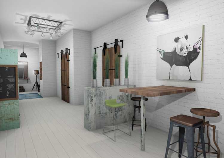 Рисование на стенах в стиле лофт