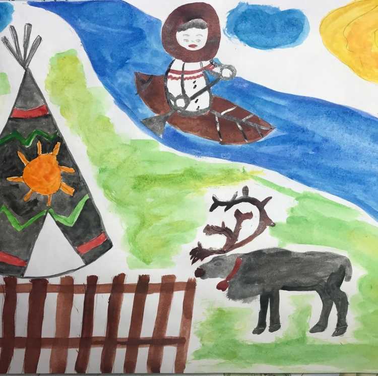 Пейзаж Югры рисунки