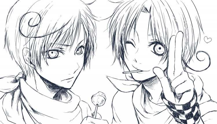 Раскраски аниме мальчики