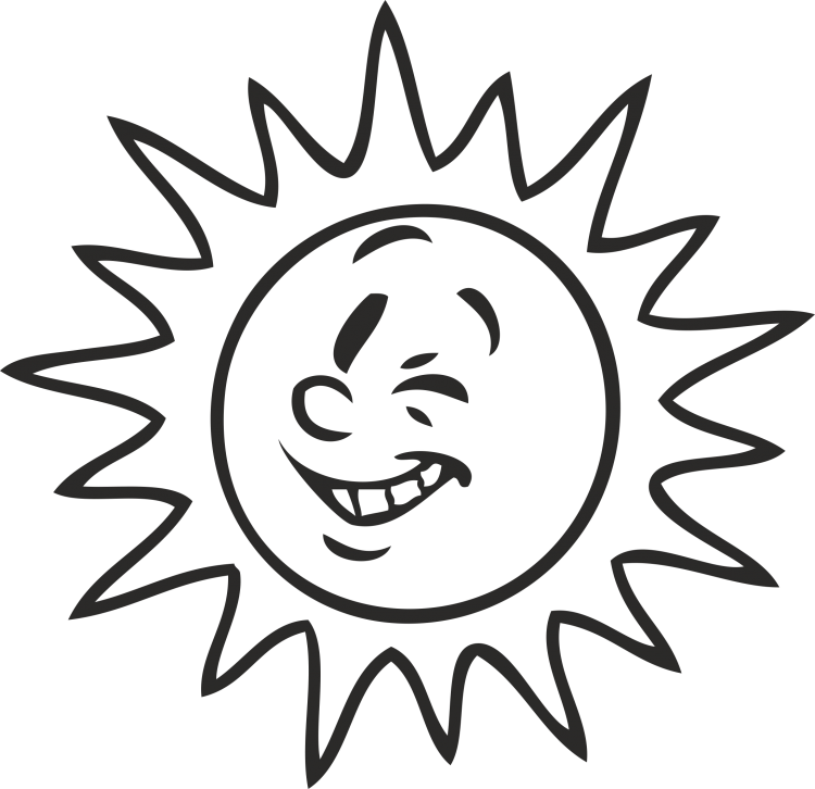 Солнышко черно белое