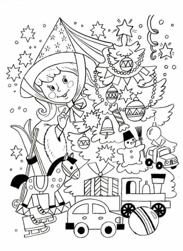 Снегурочка раскраска для детей