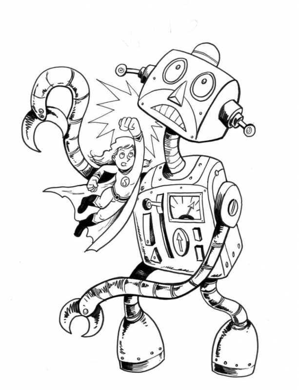 Раскраски. Роботы
