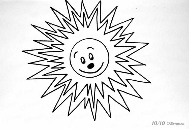 Солнышко раскраска для детей