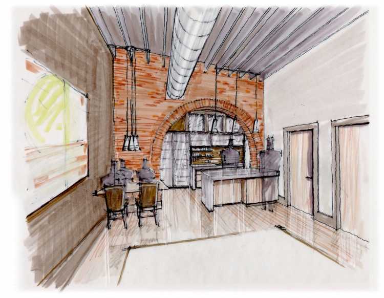 Стиль лофт в интерьере зарисовки