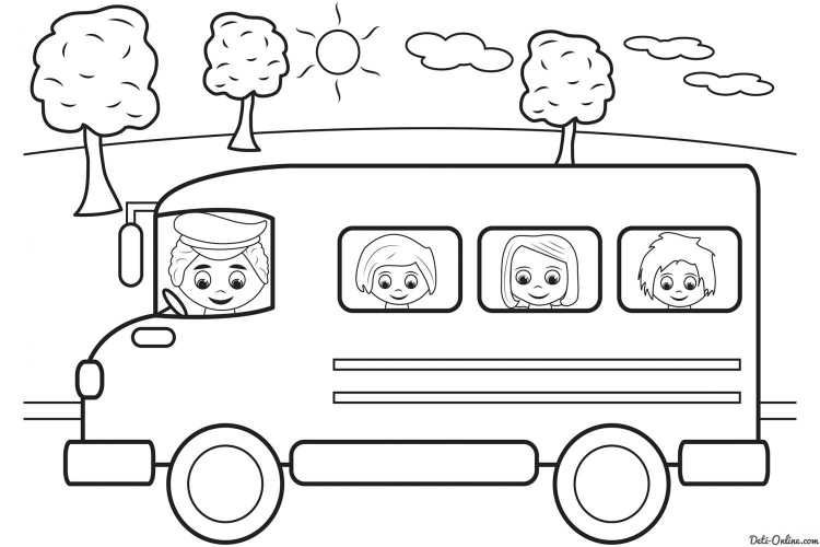 Маленький автобус раскраска