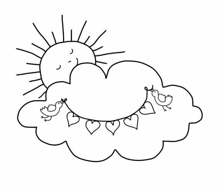 Солнце контурный рисунок