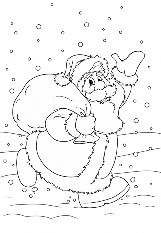 Дед Мороз раскраска