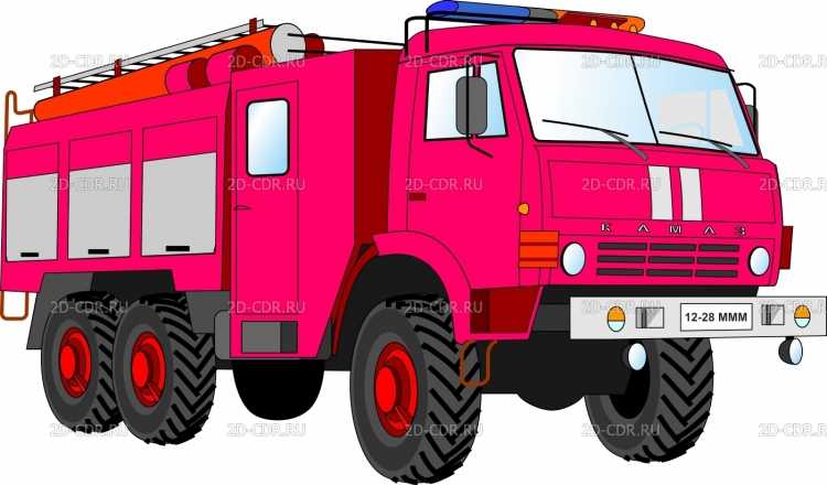 Пожарная машина мультяшная