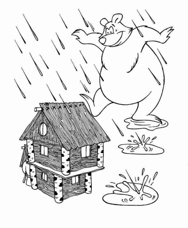 Раскраска мышка норушка из сказки Теремок