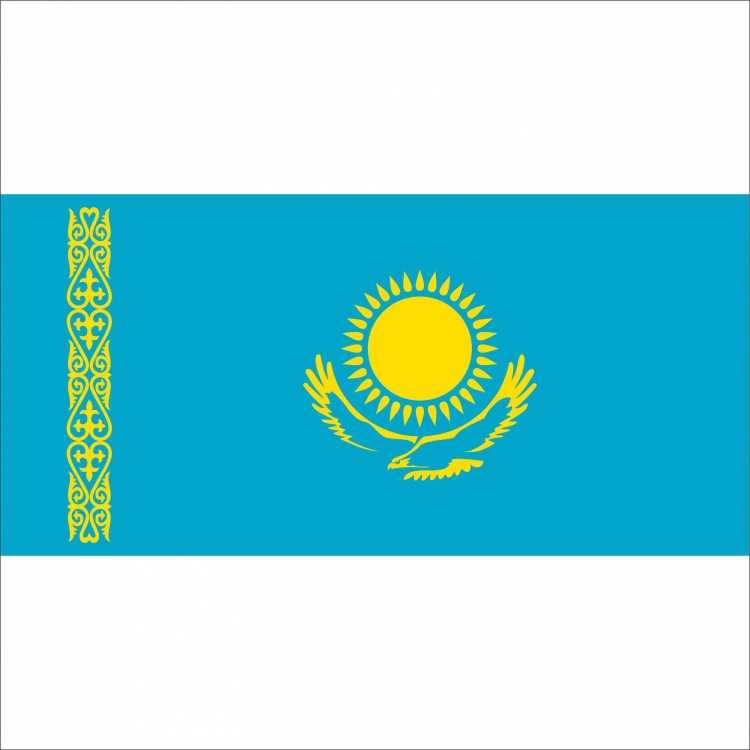 Развивающийся флаг Казахстана вектор