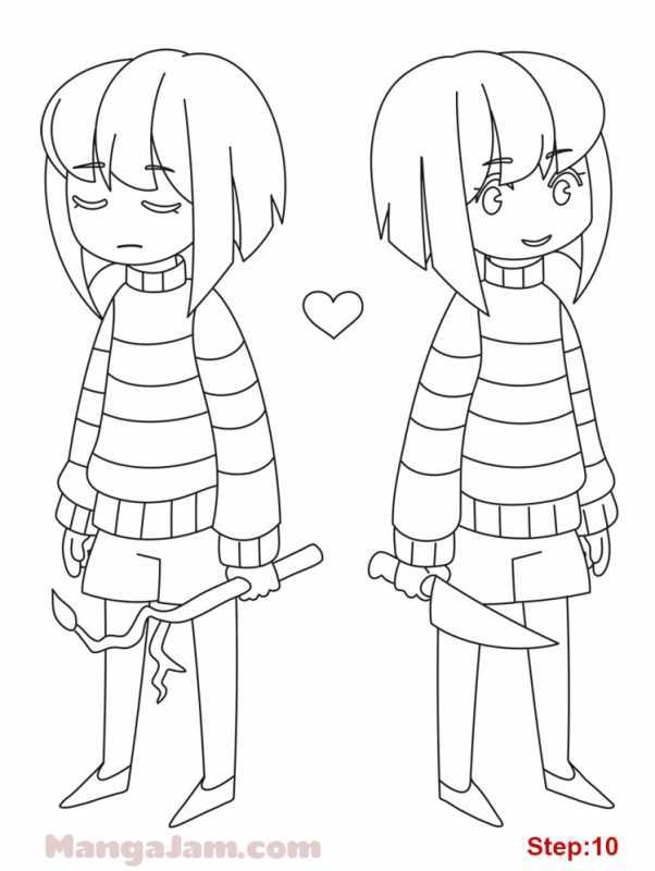 Чара и Фриск раскраска