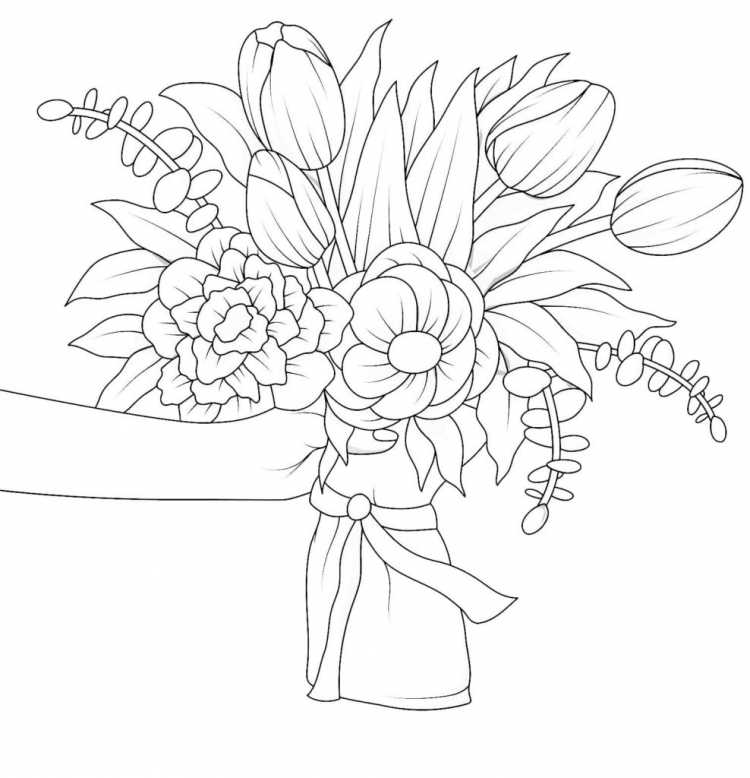 Раскраска цветы тюльпаны