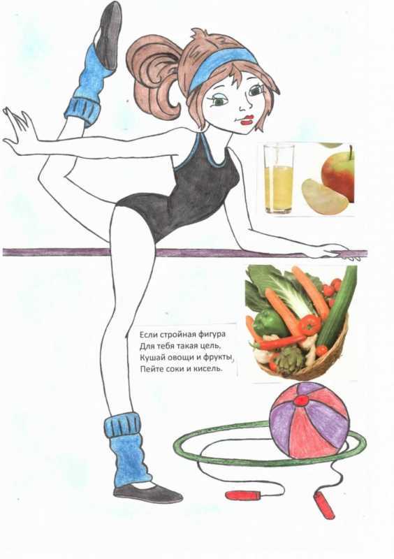 Детские рисунки на тему здоровое питание