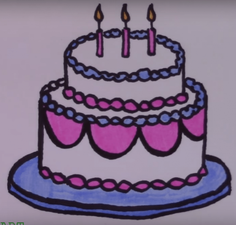 Открытка с днём рождения рисунок