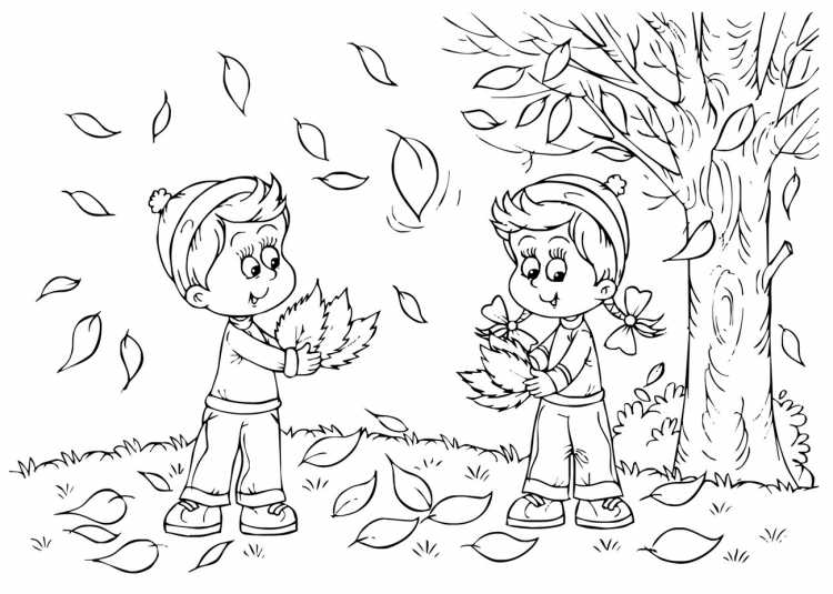 Осень раскраска для детей